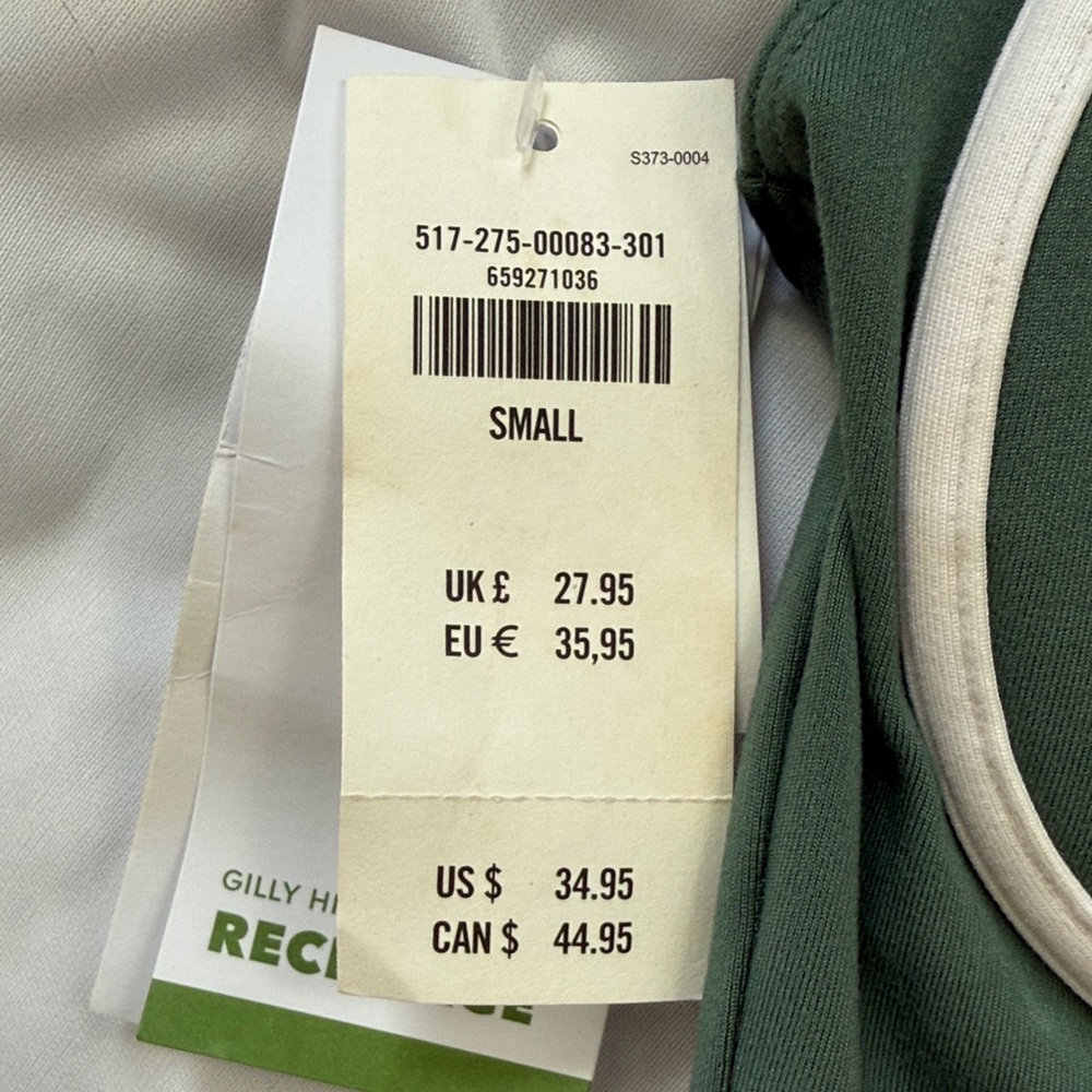 Hollister Dark Green Cropped Cami with White Trim - Picture 2 of 3
